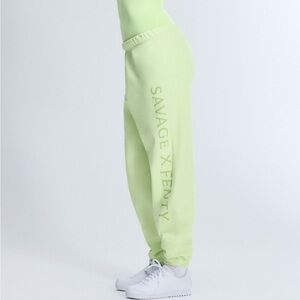 Savage X Fenty Green Logo Weekender Track Joggers